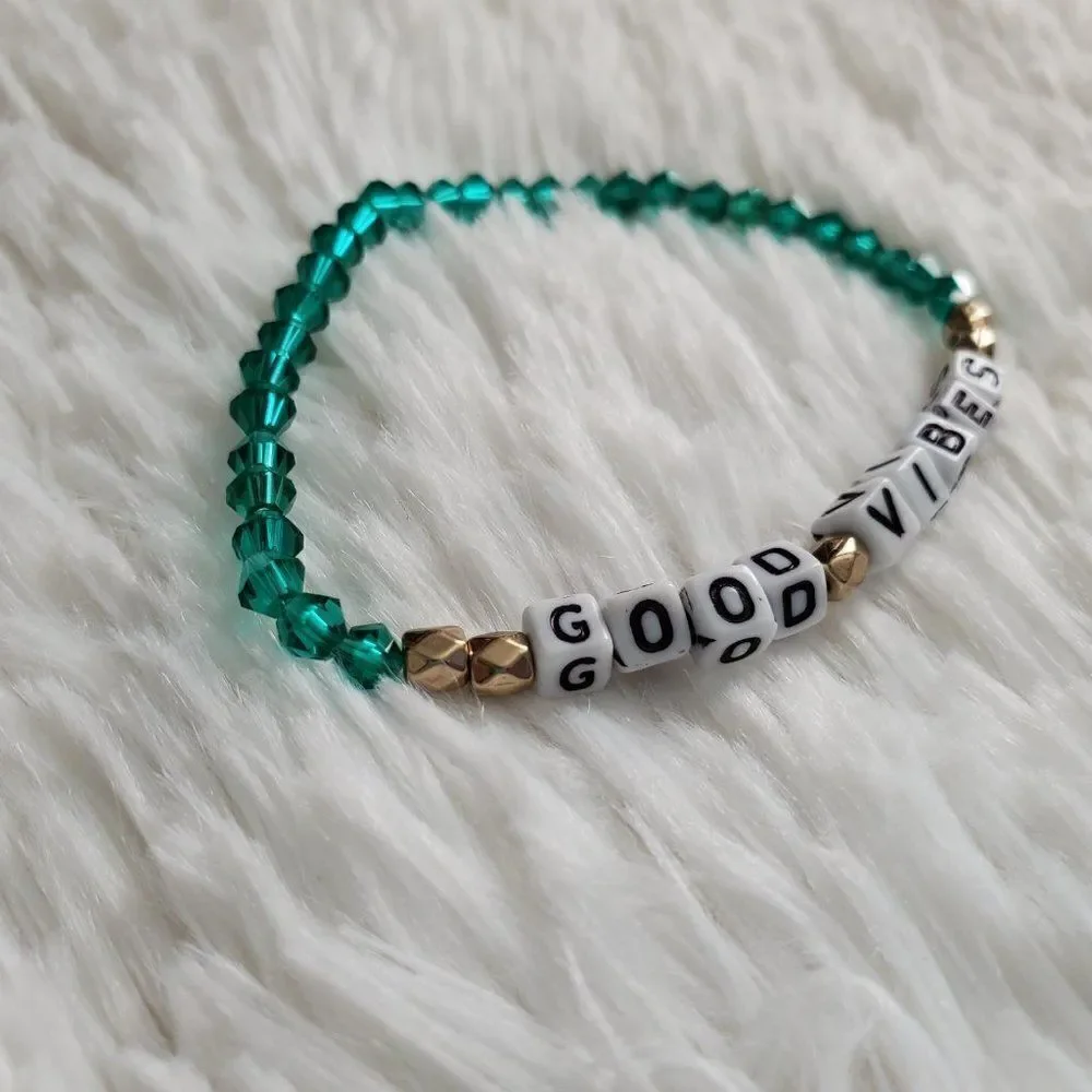 Good Vibes Beaded Stretch Bracelet